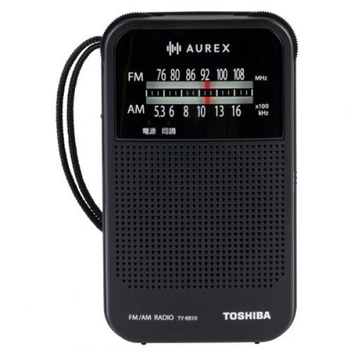 東芝 TOSHIBA ポータブルラジオ ワイドFM対応 LEDライト付き ブラック TY-KR10-...