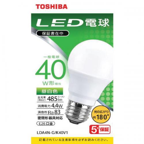 東芝 TOSHIBA LED電球 40W 昼白色 E26 LDA4N-G/K40V1 〈LDA4NG...