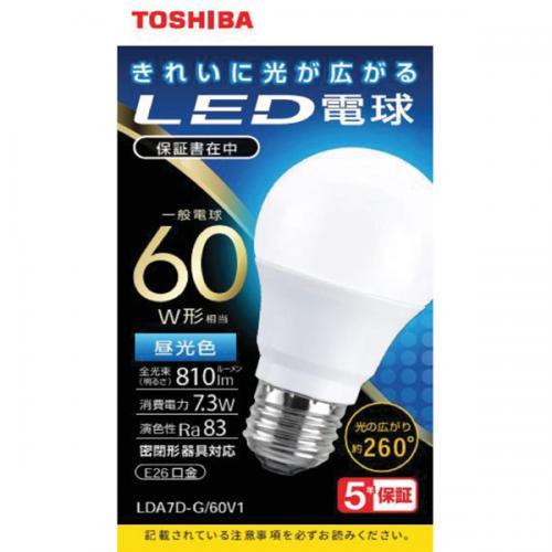 東芝 TOSHIBA LED電球 60W 昼光色 E26 LDA7D-G/60V1 〈LDA7DG6...
