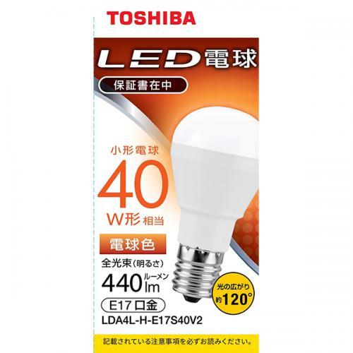 【5/12までポイント5倍】東芝 TOSHIBA LED小型電球 E17 40W形相当 電球色 配光...