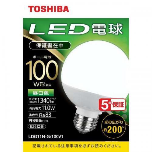 東芝 TOSHIBA LED電球 ボール電球形 1340lm(昼白色相当)LDG11N-G/100V...