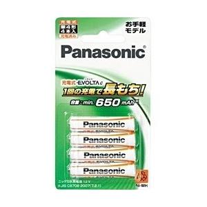 Panasonic 充電式エボルタ 単4形 4本パック BK-4LLB/4B パナソニック 〈BK4LLB4B〉