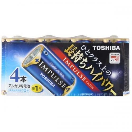 東芝 TOSHIBA アルカリ乾電池 単1形 インパルス 4本パック LR20H4MP〈LR20H4...
