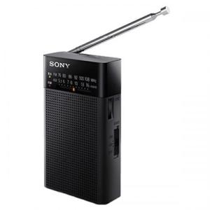 SONY ワイドFM対応 FM  AMハンディーポータブルラジオ  ICF-P26-B ソニー 〈ICFP26BC-B〉｜denkichiweb