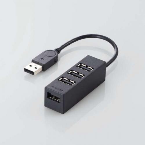 エレコム ELECOM USBHUB2.0 機能主義 バスパワー 4ポート 10cm ブラック U2...