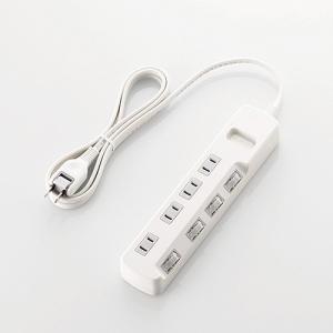 エレコム ELECOM ほこり防止シャッター・個別スイッチ付 省エネタップ 4個口 2m ホワイト T-E6A-2420WH 〈TE6A2420WH〉