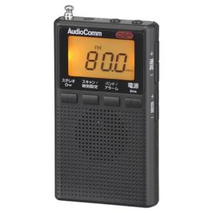 オーム電機 OHM DSPポケットラジオ AM/FMステレオ ブラック RAD-P300S-K｜denkichiweb