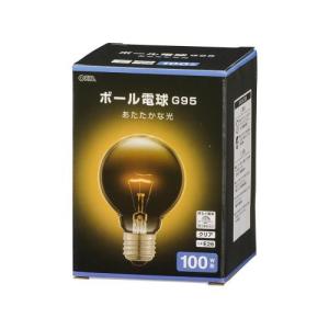 オーム電機 OHM ボール電球 E26 100W形 電球色 G95 クリア LB-G9695K-CN〈LBG9695KCN〉｜denkichiweb