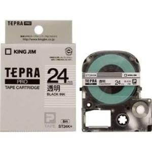 KING JIM TEPRA PRO  透明ラベルテープ  透明テープ  黒文字 24mm  ST24K キングジム テプラ 〈ST24K〉｜denkichiweb