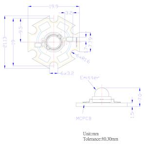 ハイパワーLED 3W 白色 ヒートシンク付き...の詳細画像1