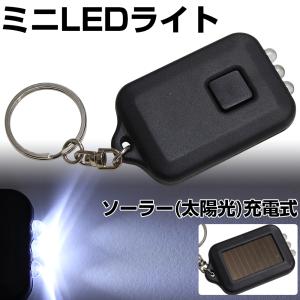 LED ライト 懐中電灯 充電式 太 陽光 防災グッズ キーチェーン キーホルダー 3連LED 黒色｜電光ストア