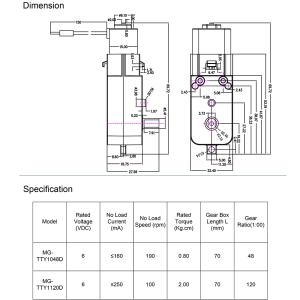 ギヤードモーター 6V 1:120 100RP...の詳細画像4