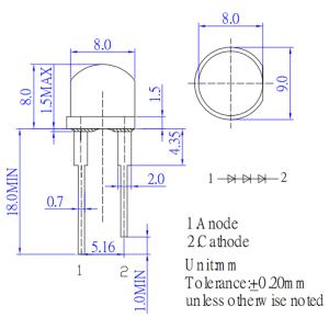 LED 発光ダイオード 8mm 3チップ 高輝...の詳細画像2