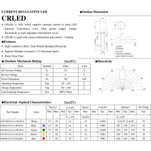 LED 発光ダイオード 5mm 定電流素子内蔵...の詳細画像1