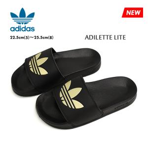 アディダス アディレッタ ライト W サンダル レディース ブラック/ゴールド スライド オリジナルス adidas Originals ADILETTE LITE W SLIDES GZ6196｜denpcy