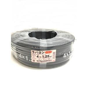 ラバロンプラス　VCT　1.25×4ｃ　黒　100ｍ巻　　600V耐熱ビニル絶縁キャブタイヤ丸形ケー...
