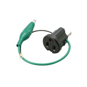 明工社【ME2985T2】設備工事用配線器具 接地アダプター（B形）アースクリップ・ワイヤ付 15A 125V｜densetsu-n-net