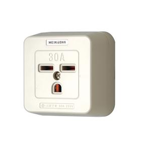 明工社【ME8603W】設備工事用配線器具 接地 2P 30A 250V用露出コンセント（白）｜densetsu-n-net