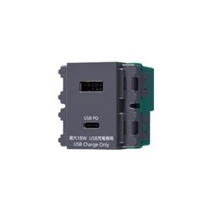 パナソニック【 WN1477H 】コスモシリーズワイド21 埋込充電用USBコンセント2ポート(18W)(USB-A・C)(グレー)｜densetsu-n-net