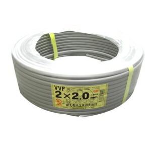 電線 VVF2.6×2C 灰色 100m 1巻( 白・黒 ) 協和電線工業 協和電線 VVFケーブル 2×1.6mm 100m巻 灰（黒・白）『沖縄県