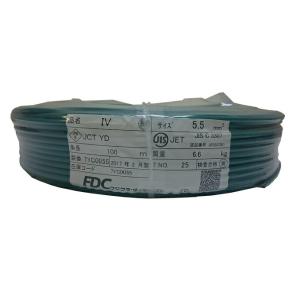 IV 5.5sq 緑 600Vビニル絶縁電線 100m 即日発送 : 前川電機