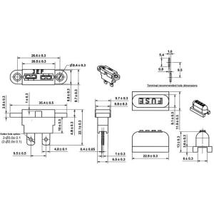 キャップ付自動車用ヒューズホルダー538A/3個の詳細画像1
