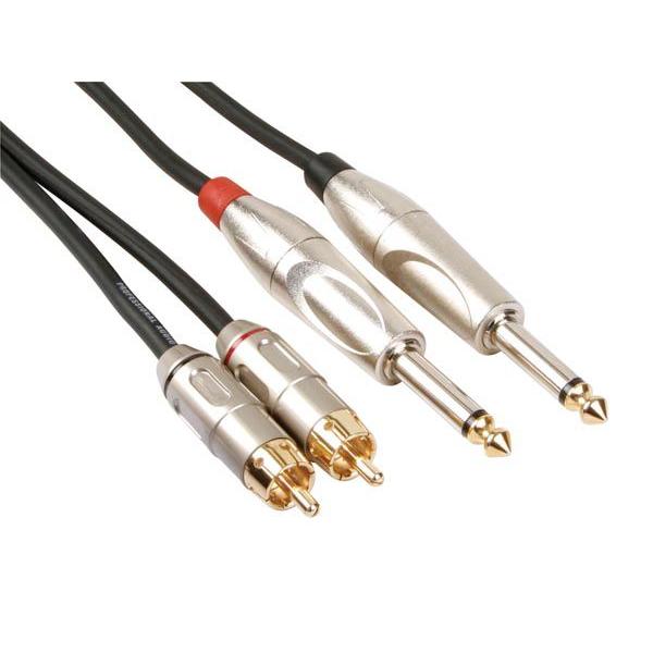 2 x RCA オス-2 x 6.35mm モノジャック(5m)