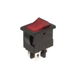 電源用ロッカースイッチ-5A-250V-DPST-ON/OFF+赤ネオンライト-R1944C
