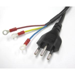 ブラジルACコード 3P/2M+丸端子(250V/10A) INMETRO