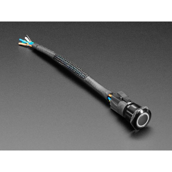 19mmメタルモメンタリスイッチ-NeoPixel(RGB)-6V-LEDリング付