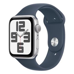 【即日発送】【新古品】Apple Watch SE 第2世代 GPSモデル 44mmシルバーアルミニウムケースとストームブルースポーツバンド S/M MREC3J/A｜densidonya