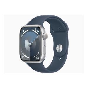 【ラッピング】【新古品】Apple Watch Series 9 GPSモデル 45mm MR9D3J/A シルバー/ストームブルースポーツバンド S/M