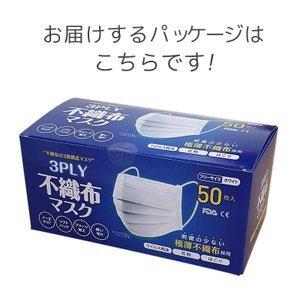 【即日発送】マスク 在庫あり 即納 50枚 マスク ３PLY 使い切り 刺激の少ない 3層構造 極薄不織布マスク 50枚入り フリーサイズ 白