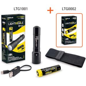 LIGHTINGALE  LTG1001-26SET スマホにも給電できる充電池付属1250ルーメンLEDライト＋スペア充電池セット