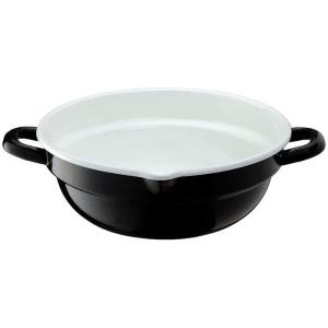 高木金属工業 4975357204714 ホーロー 天ぷら鍋 24cm ブラック/ホワイト HT-24BW