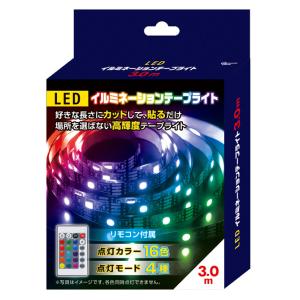 ライソン LEDイルミテープライト 3.0M S03LT-002BK
