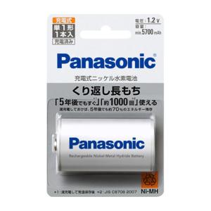 再入荷なし：パナソニック 充電式電池 単1形 1本 BK/1mGC/1｜dentendo