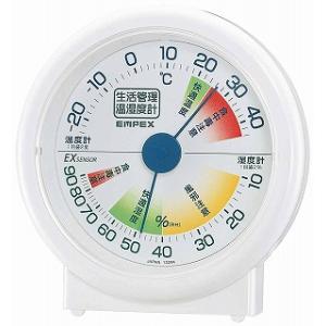 エンペックス 温度湿度計 生活管理温湿度計 置き用 日本製 ホワイト TM-2401