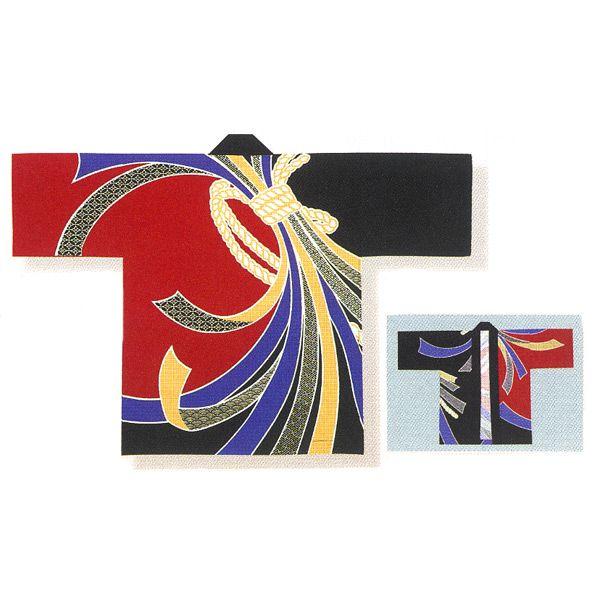 子供 法被 半纏 半被 半天 袢天 (赤/黒) 綿100% のしめ柄 祭り 衣装 祭禮 イベント 夏...