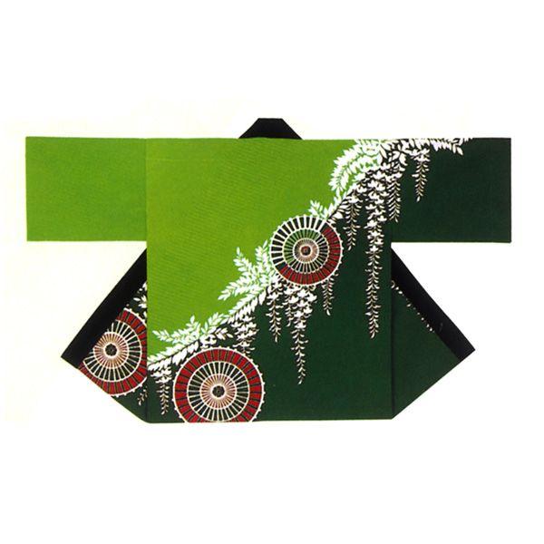 法被 半纏 半被 半天 袢天 (緑) 綿100% 藤に傘 祭り 衣装 大祭 祭禮 神輿 イベント 夏...