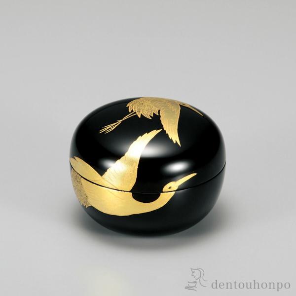 玉匣（たまくしげ） 小物入れ 金箔鶴 黒 ( 退職祝い 定年 手作り サイドテーブル チェスト リビ...