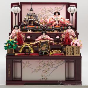 久月 名入れ木札無料 雛人形 木製三段・五人飾り 西陣織金襴 久月 名入れ木札無料 雛人形 木製三段・五人飾り 西陣織金襴