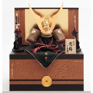 久月】五月人形 京甲冑 平安武久 作 本金箔押 正絹緋縅8号兜平飾り
