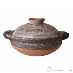 長谷園 伊賀土鍋 大 3〜5人用 ガス火専用 長谷製陶 土鍋 卓上鍋 陶器