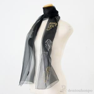 天女の羽衣 加賀友禅染ショール 手描き ゆり 中 ( 工房久恒 ストール