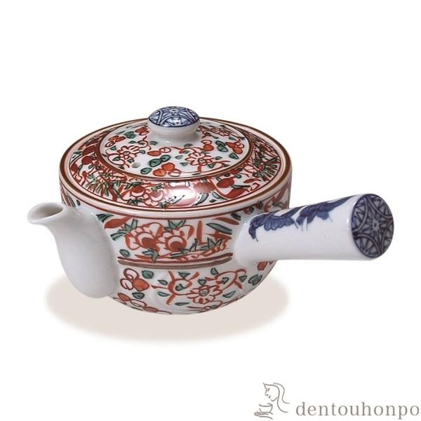 急須 赤濃牡丹唐草 小 ( 名入れ有料 退職祝い 定年 ティーポット お茶 煎茶 日本茶 おすすめ ...
