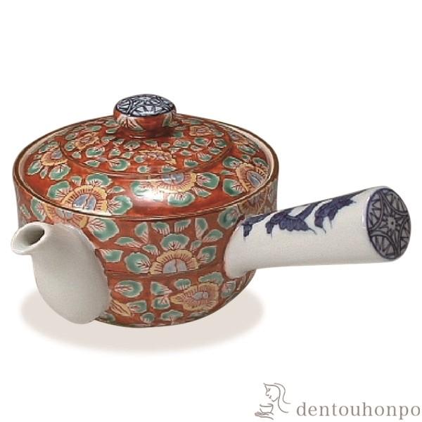 急須 彫赤絵花鳥 小 ( 名入れ有料 退職祝い 定年 ティーポット お茶 煎茶 日本茶 おすすめ 清...