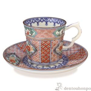 京焼・清水焼 色絵間取牡丹山水捻湯呑 加藤雲泉（雲泉窯） : 京焼