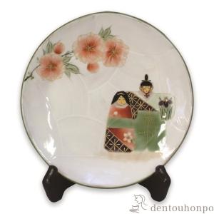 一尺飾り皿 夜桜 ( 木札名入れ有料 置物 飾皿 スタンド 絵皿 贈り物