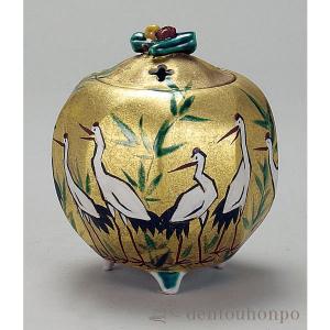 ⭐️九谷焼⭐️購入定価25万円以上⭐️飾り壺　木箱付②⭐️ 九谷焼 香炉 小紋に翡翠 3.5号 ( 木箱名入れ有料 木札名入れ有料